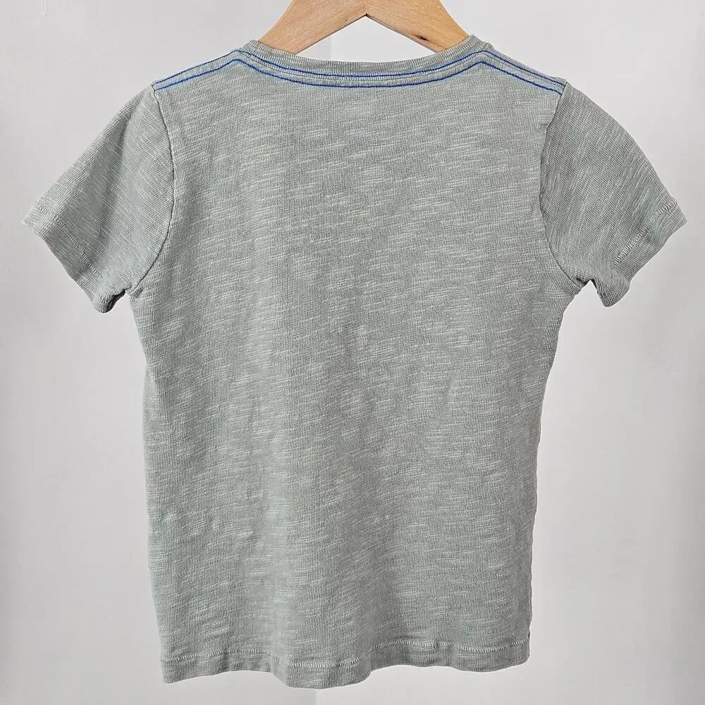 Mini Boden Skull Gray Tee T-Shirt Top Green‎ Shorts Bundle | Kid's 4-5